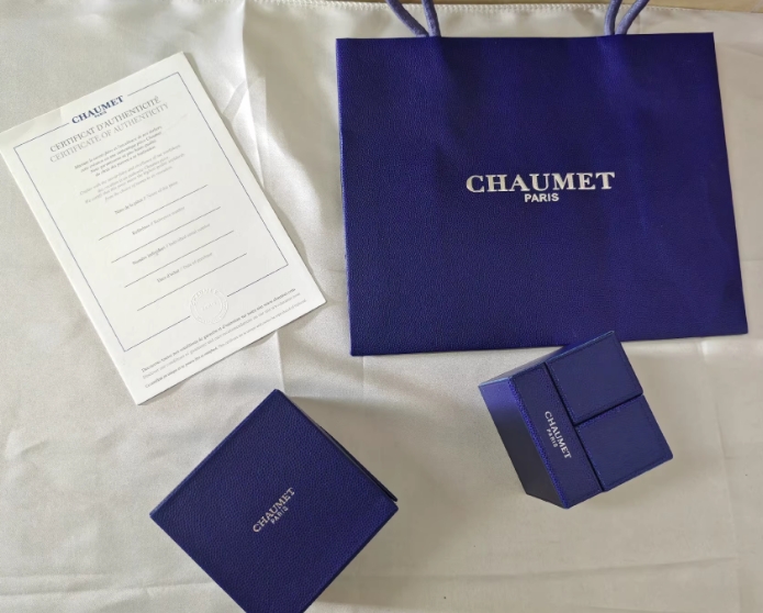 新CHAUMET/尚美巴黎戒指盒套装蓝色首饰盒子首饰包装盒饰品收纳盒子